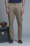 CHINO LONG SLIM TWILL STRETCH F/D BEIGE