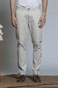 CHINO LONG SLIM TWILL STRETCH F/D ECRU