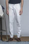 CHINO LONG PENCES COMF.POPELINE CANVAS F/D WHITE
