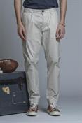 CHINO LONG PENCES COMF.POPELINE CANVAS F/D ECRU