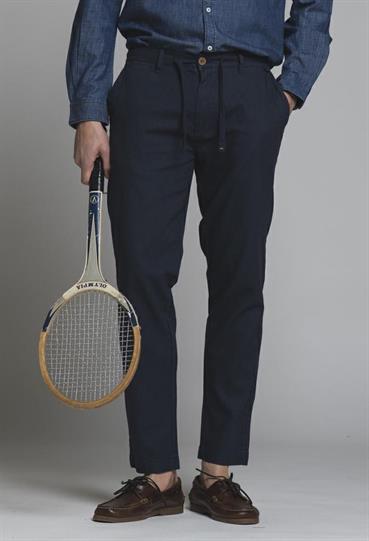 CHINO LONG COMF.MIXED LINEN G/D NAVY