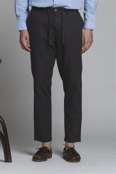 CHINO LONG COMF.MIXED LINEN G/D BLACK