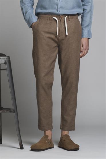 CHINO LONG COMF.MIXED LINEN Y/D MUD