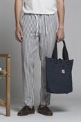 CHINO LONG COMF.MIXED LINEN Y/D NAVY STRIPE