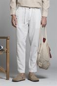 CHINO LONG COMF.MIXED LINEN Y/D WHITE STRIPE