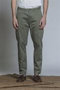 CARGO LONG SLIM TWILL STRETCH F/D MIL.GREEN