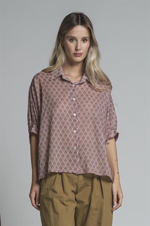SHIRT S/S MUSSOLA ALLOVER PRINT MULTICOLOR
