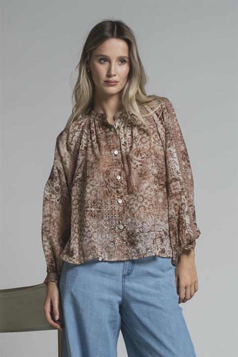 SHIRT L/S MUSSOLA ALLOVER PRINT MULTICOLOR