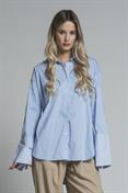 SHIRT LONG L/S POPELINE STRIPE LT.BLUE