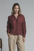 SHIRT L/S MIXED VISCOSE G/D WINE