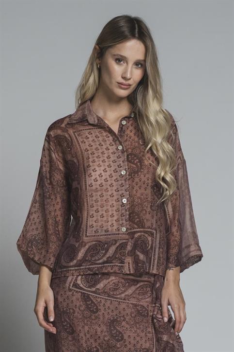 SHIRT L/S MIX.VISCOSE ALLOVER PRN MULTICOLOR
