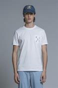 TSHIRT PKT EMBRO.S/S JERSEY SOLID F/D C.FINISH WHITE