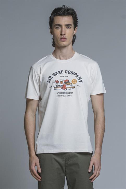 TSHIRT PRN S/S JERSEY SOLID F/D C.FINISH OFF WHITE