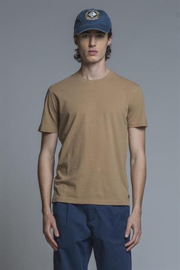 TSHIRT S/S COTTON/LINEN SOFT WASH COOKIE
