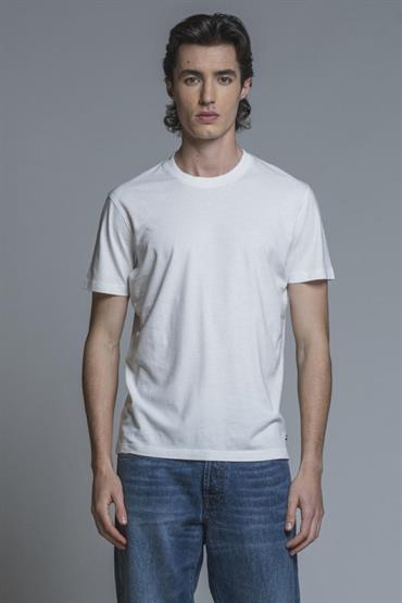TSHIRT S/S COTTON/LINEN SOFT WASH WHITE