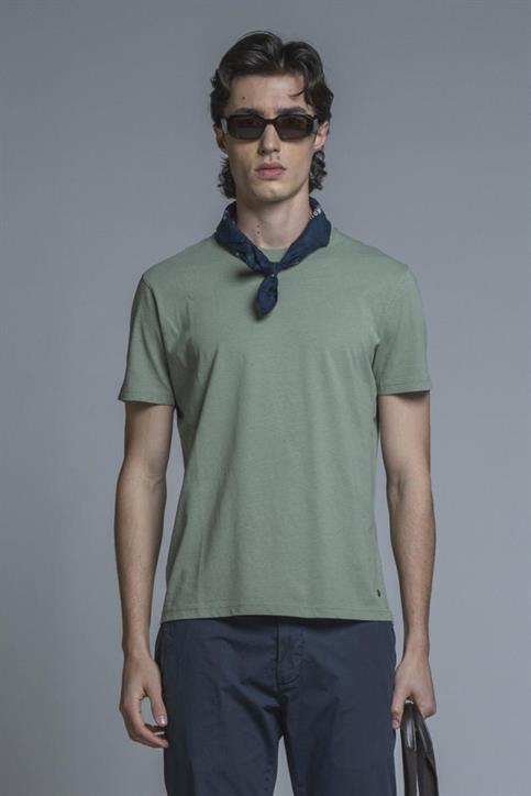 TSHIRT S/S COTTON/LINEN SOFT WASH LT.GREEN