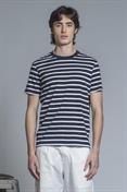 TSHIRT S/S JERSEY SOLID S.WASH F/D NAVY STRIPE