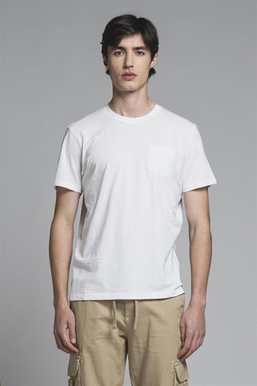 T-SHIRT PKT S/S JERSEY SLUB G/D WHITE