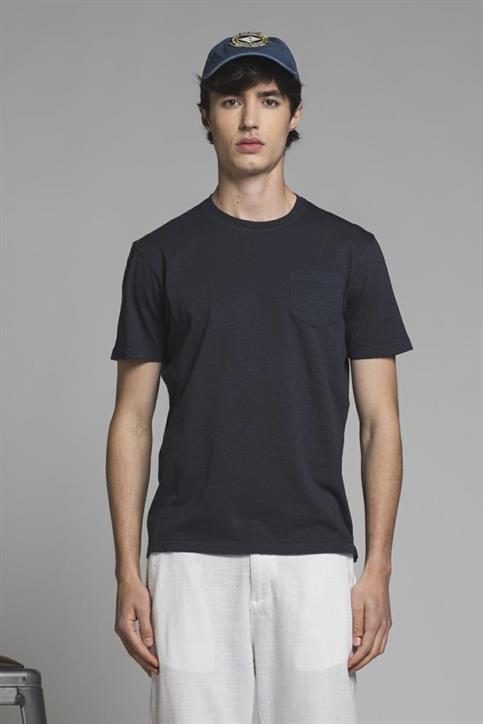T-SHIRT PKT S/S JERSEY SLUB G/D LT.NAVY