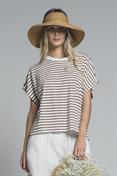 TSHIRT S/S BOXY JERSEY Y/D TOBACCO STRIPE