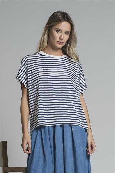 TSHIRT S/S BOXY JERSEY Y/D BLUE STRIPE
