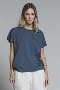 TSHIRT S/S CROP JERSEY ACID WASH BLUE INDIA