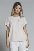 TSHIRT S/S CROP JERSEY ACID WASH SAND PINK
