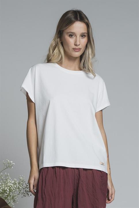 TSHIRT S/S CROP JERSEY ACID WASH WHITE