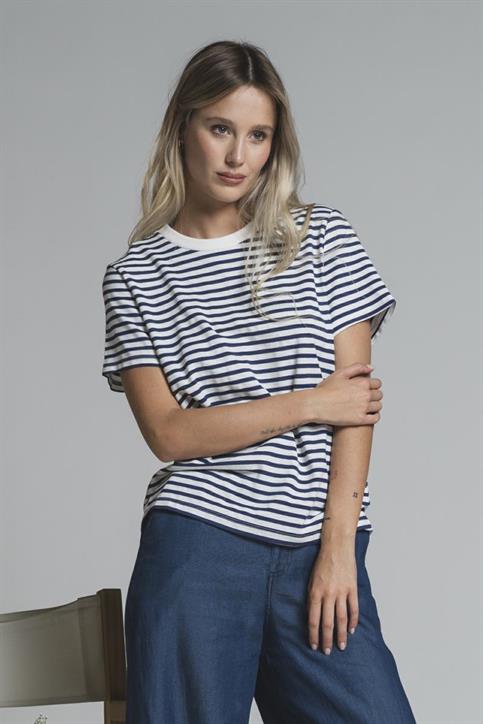 TSHIRT S/S JERSEY Y/D BLUE STRIPE