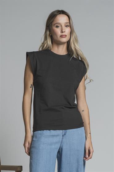 TSHIRT S/S EMBROIDERY JERSEY F/D BLACK