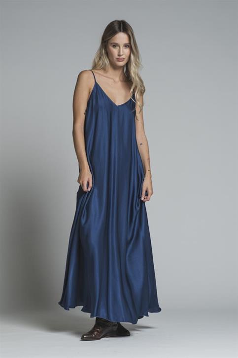 DRESS BRACES SATIN VISCOSE G/D BLUE