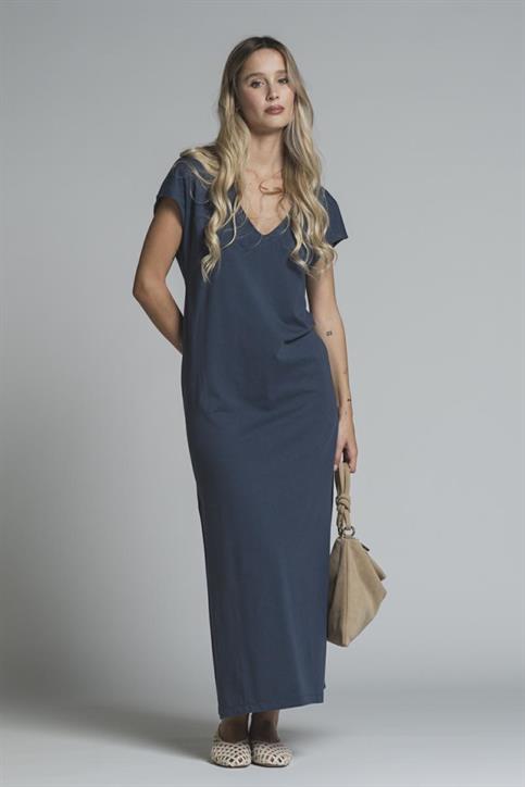 DRESS V NECK JERSEY ACID WASH BLUE INDIA