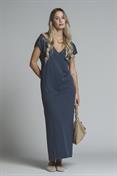 DRESS V NECK JERSEY ACID WASH BLUE INDIA