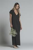 DRESS V NECK JERSEY ACID WASH BLACK