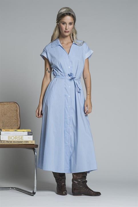 DRESS SHIRT POPELINE STRIPE LT.BLUE
