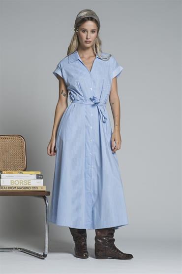 DRESS SHIRT POPELINE STRIPE LT.BLUE