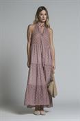 DRESS V NECK MUSSOLA ALLOVER PRINT MULTICOLOR