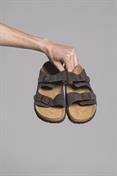 SLIPPER 2 STRAPS SUEDE BROWN