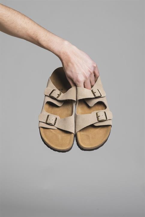 SLIPPER 2 STRAPS SUEDE BEIGE