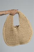 SHOULDER BAG RAFFIA SAND