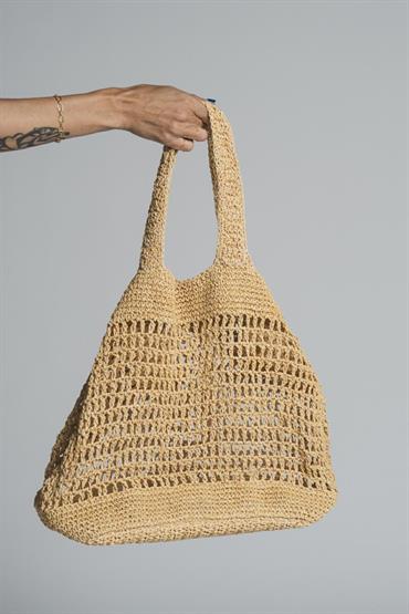 SHOPPING BAG RAFFIA SAND