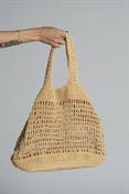 SHOPPING BAG RAFFIA SAND