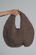 SHOULDER BAG RAFFIA CHOCOLATE