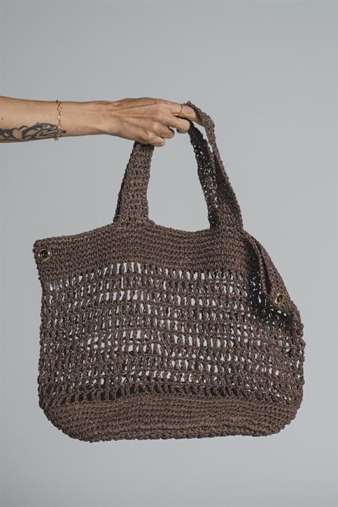 SHOPPING BAG RAFFIA CHOCOLATE