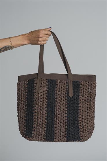 SHOULDER BAG RAFFIA CHOCOLATE