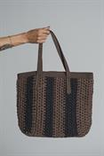 SHOULDER BAG RAFFIA CHOCOLATE