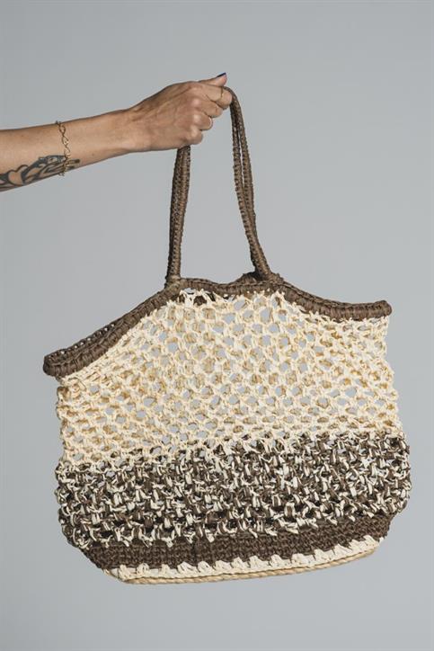 SHOPPING BAG RAFFIA SAND