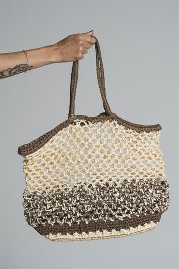 SHOPPING BAG RAFFIA SAND