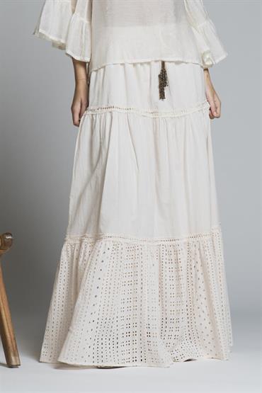 SKIRT LONG 100% COTTON IVORY