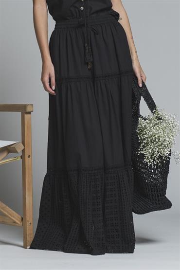 SKIRT LONG 100% COTTON BLACK